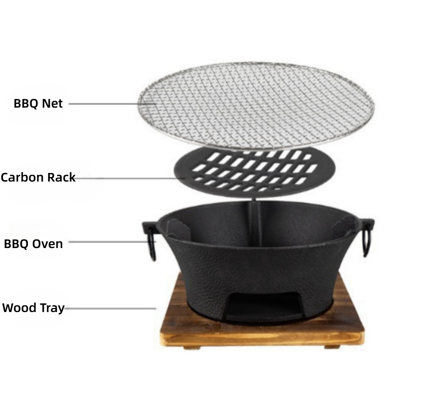 Multifunctional Outdoor Camping Iron Oven Picnic Carbon Furnace BBQ Oven Combination