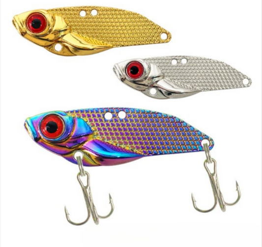 Hot Sell Electroplated Hard Metal Vib Fishing Baits 3.5g-15g Customized
