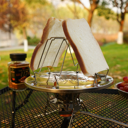 Camping Picnic Stainless Steel Detachable Four-Piece Type Toast Rack Bread Rack Foldable Toast Grills