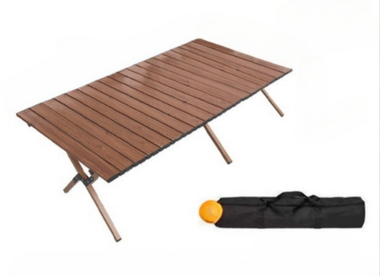Portable Aluminum Alloy Folding Egg Roll Table Camping Rolling Table Metal Picnic Desk