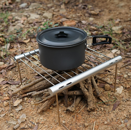 Mini Stainless Steel Tube Barbecue Stand Portable Foldable BBQ Rack Camping BBQ Holders Barbecue Grills