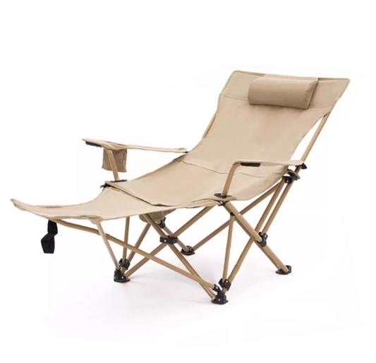 Custom OEM ODM Adjustable Long Backrest Folding Chair With Removable Footrest Ultra-Light Reclining Fishing Lounge Chairs