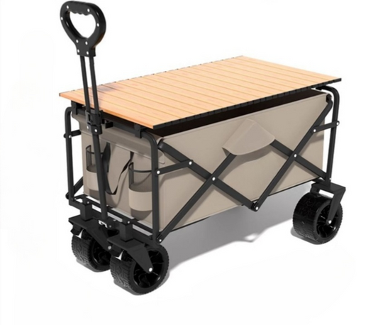 Outdoor Portable Collapsible Heavy Duty Folding Camping Cart OEM ODM Beach Garden Picnic Wagons Folding Trolley