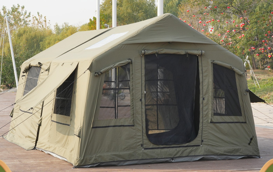 Luxury Glamping Outdoor 8+8 Square Meter Inflatable Tent With Expanded Large Canopy