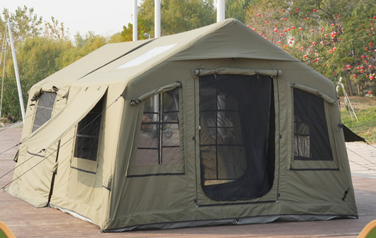 Luxury Glamping Outdoor 8+8 Square Meter Inflatable Tent With Expanded Large Canopy