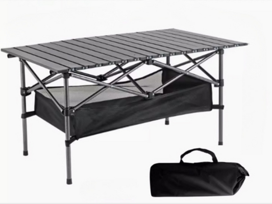 Portable Lightweight Outdoor Egg Roll Folding Table With Storage Bag Camping Foldable Desk