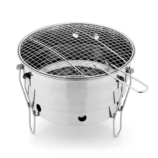 Outdoo Mini Round Foldable Barbecue Grill 3 Layer BBQ Grill