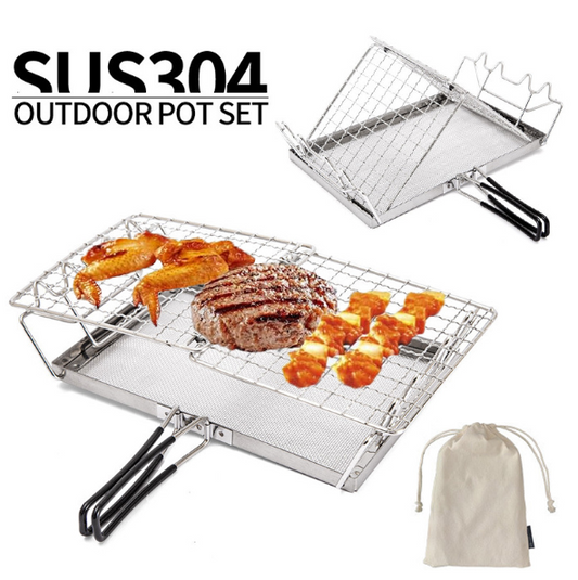 Stainless Steel Folding Portable BBQ Grill Barbecue Racks Mini Toaster Stand