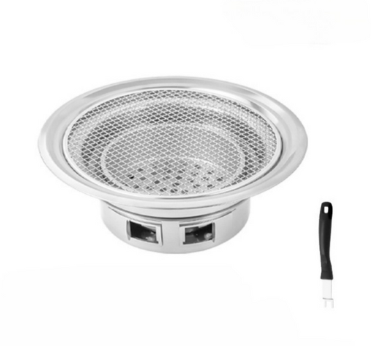 Round Stainless Steel BBQ Stove Barbecue Grills Foldable BBQ Holder