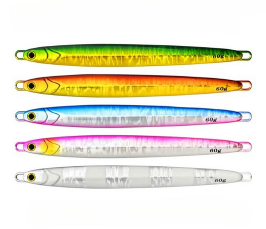 10g/20g/30g/40g/60g/80g/100g Glow Vertical Spped Sinking Fluorescence Hard Metal Jigging Lures Fishing Baits For Bass