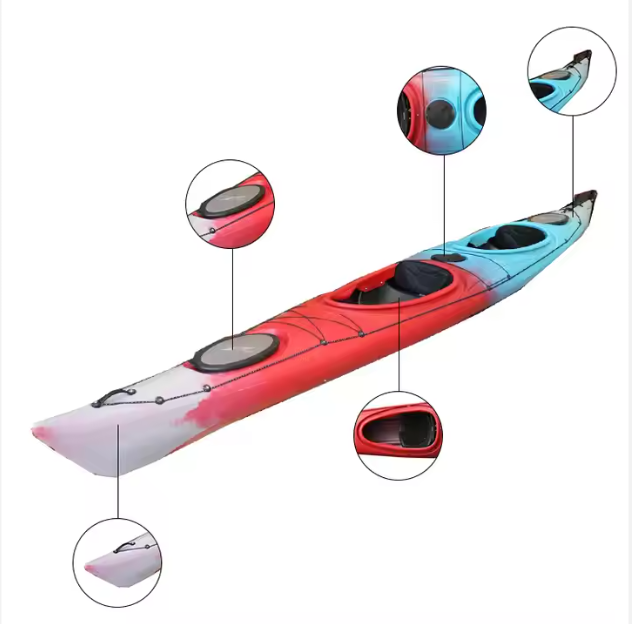 New Customized Long 5m Tandem Ocean Kayak Racing Sea Fishing Kayak Ocean Canoe