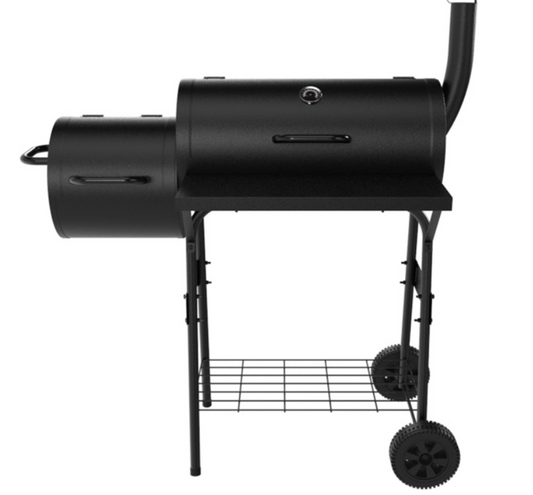 Outdoor Portable 2-Burner Charcoal Grill BBQ Stove Double Barrel Charcoal Barbecue Grills For Backyard Patio Picnic Garden