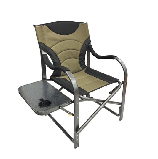 Portable OEM ODM Folding Director Chair With Side Table Fishing Chair With Cup Holder