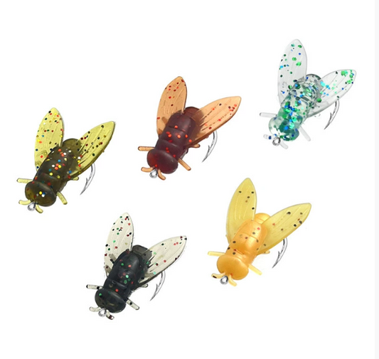 New Arrival Fly Soft Rubber Flies Fishing Lures Soft Plastic Fly Bait For Trout Bass