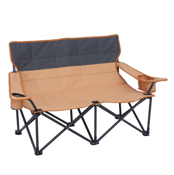 Ultra-Light Portable Double-Person Folding Camping Chair With Cup Holders For Fishing Beach Garden